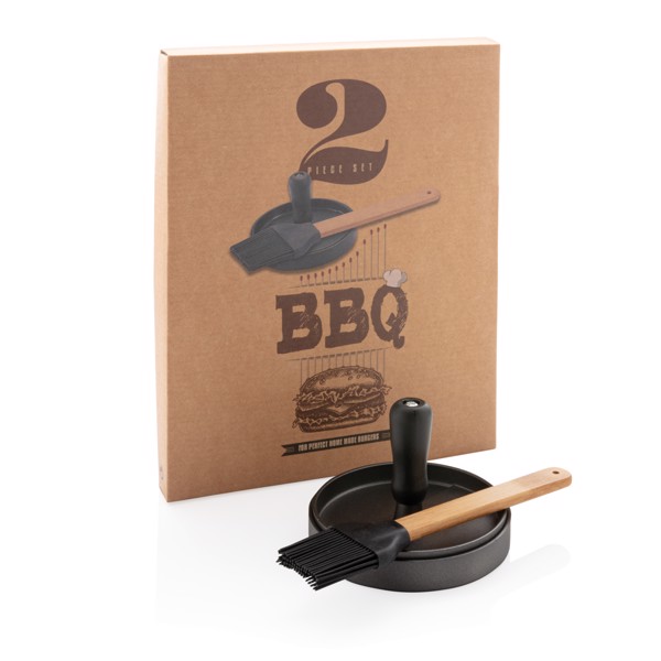 XD - BBQ set with hamburger press and brush