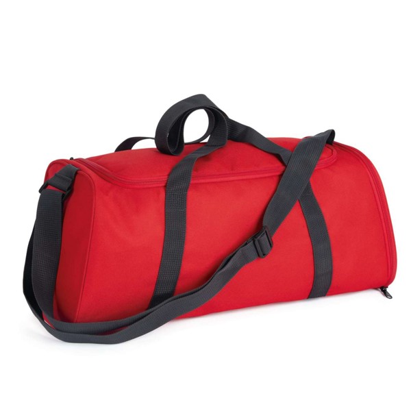 Sports Bag With Shoes Holder Compartment - Red / Dark Grey