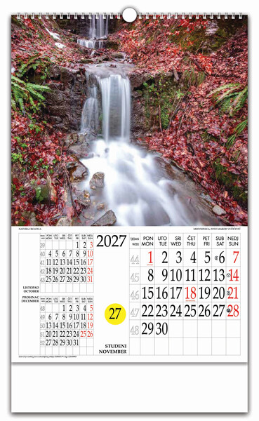 Zidni kalendar s rotacijskim krugom – Natura Croatica