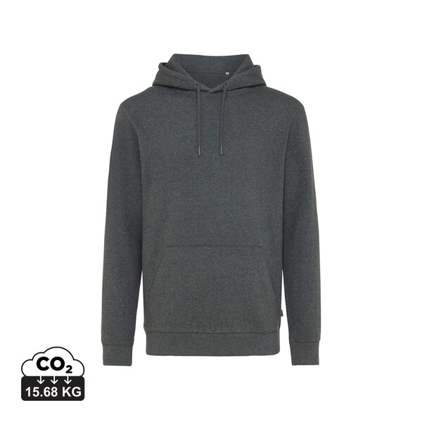 Nebarvená mikina s kapucí IQONIQ Torres z recykl. bavlny - Heather Anthracite / XXXL