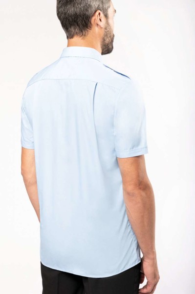 Men's Short-Sleeved Pilot Shirt - White / M