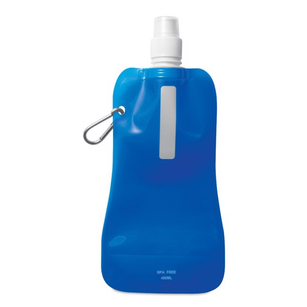 Bouteille d'eau pliable avec bouchon anti-fuite sans BPA, bleu