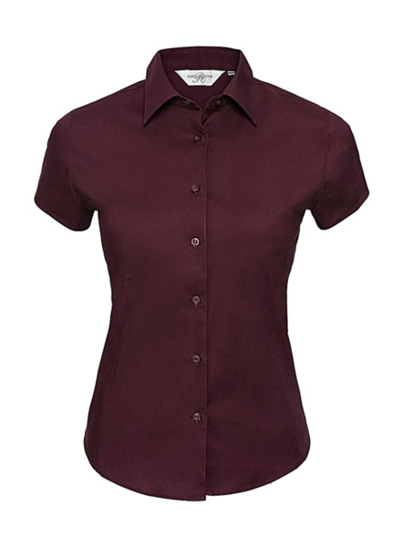 Fitted Short Sleeve Blouse - White / S