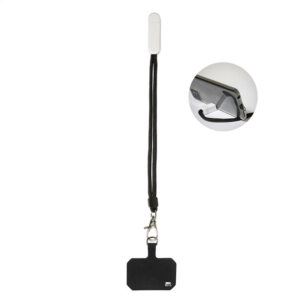 Náramok z RPET s držiakom na mobil CuffStand - White