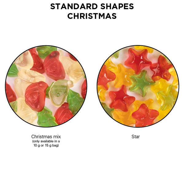 Minitüte, 10 g, Papierfolie weiß, Trolli Weihnachtsmischung | Folie mit ca. 50 % Papieranteil, weiß