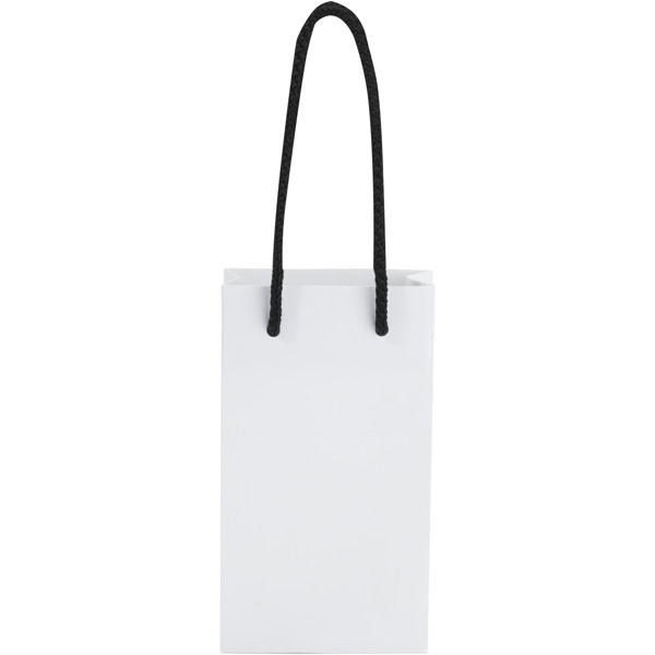 Handmade 170 g/m2 integra paper bag with plastic handles - small - White / Solid Black