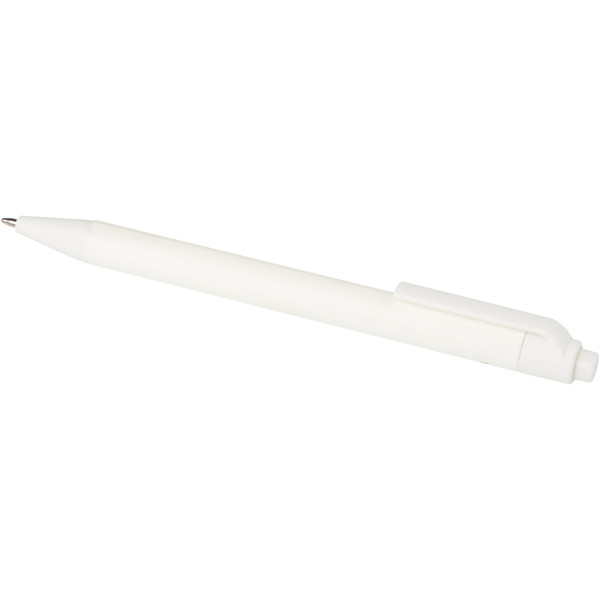 Caneta esferográfica monocromática em papel reciclado com acabamento mate "Chartik" (tinta preta) - Branco