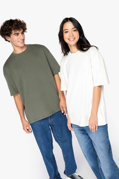 Unisex Eco-Friendly Oversized French Terry T-Shirt - Ivory / XL