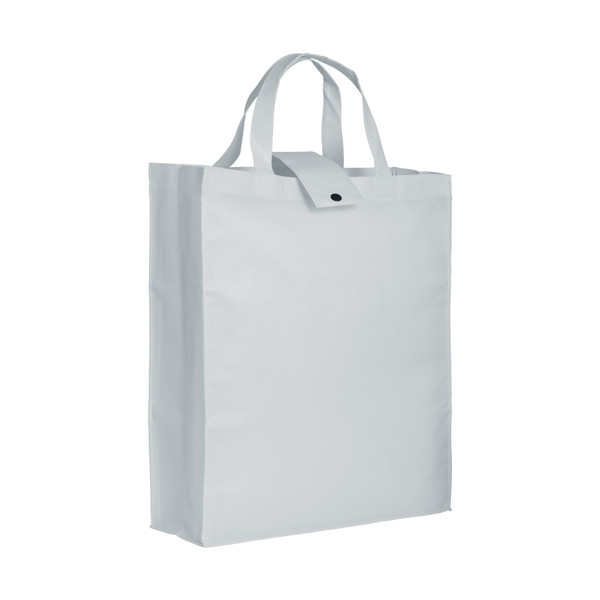 80 G/M2 Non-Woven Fabric Foldable Shopping Bag With Gusset And Short Handles - White