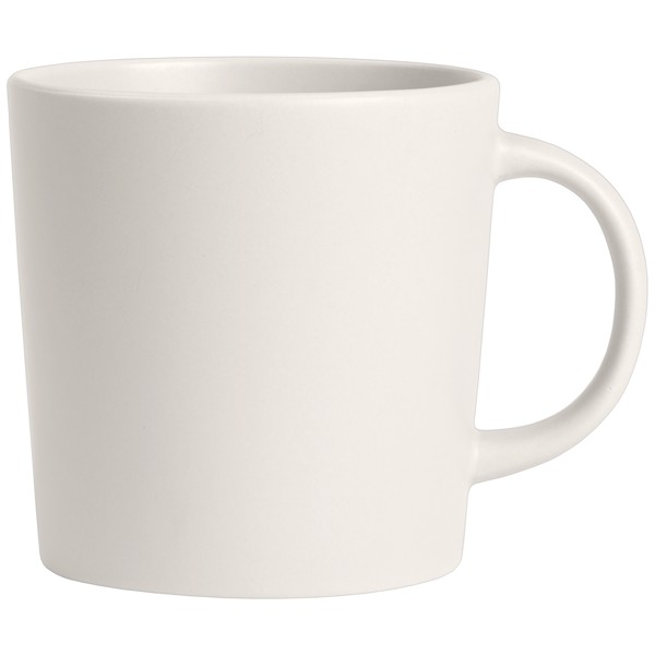 Madison - Mug en céramique matte glacée 355 ml - Blanc / Sérigraphie