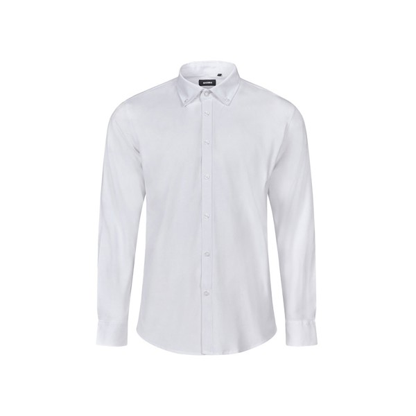 VL PRITHVI MAN. Men's Oxford shirt (180 g/m²) in cotton (50%), polyester (45%) and elastane (5%) - White / 2XL