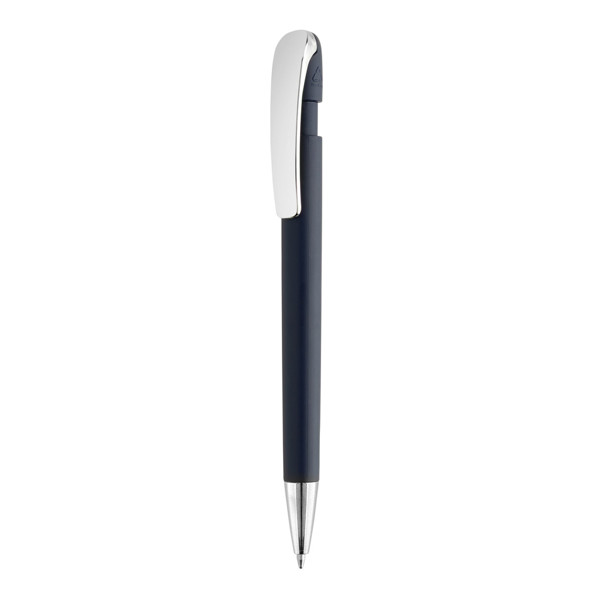 Stylo à clip métallique en ABS recyclé GRS Glide - Bleu Marine