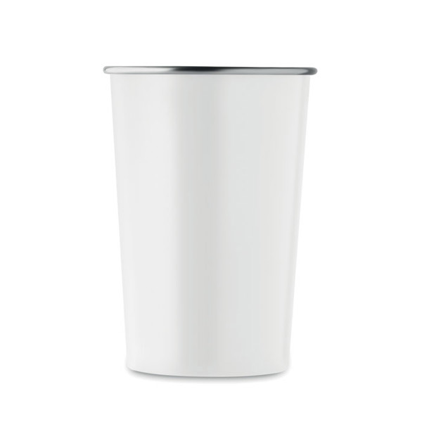 Recycled stainless steel cup Fjard - White