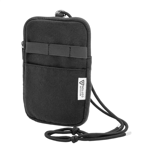 Újrahasznosított Vászon Mobiltartó Oldaltáska CanvaFon - Black