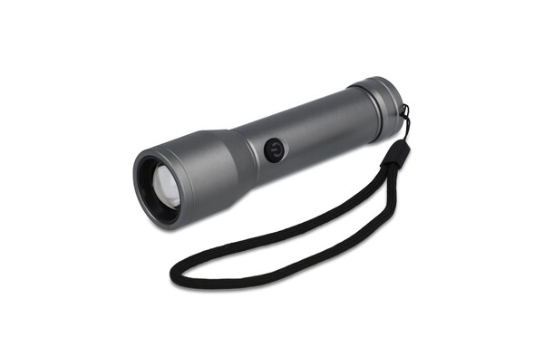 Torche rechargeable en aluminium recyclé IPX4 - Argent