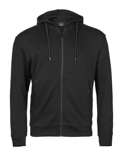 Ribbed Interlock Hooded Full Zip - Black / L