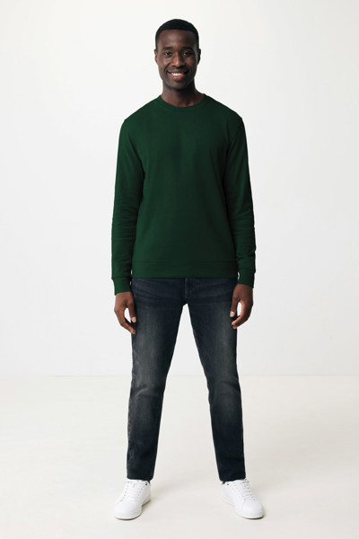 Sweater à col rond en coton recyclé Iqoniq Zion - Forest Green / XXXL