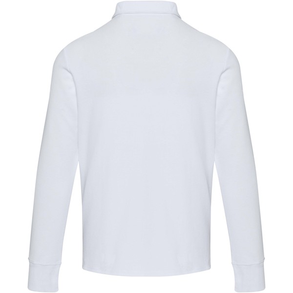 Polo unisex de manga larga y media cremallera "Zeus" - Blanco / XS