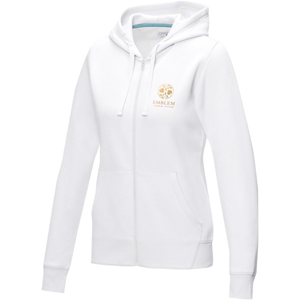 Sweat full zip à capuche Ruby bio femme - Blanc / M