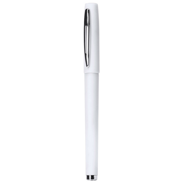 Coloma Roller Pen - White / BLUE INK