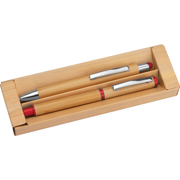 SOPHIE Set de scris din bambus - Red