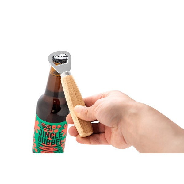 PS - HOLZ. Bottle opener in metal and wood