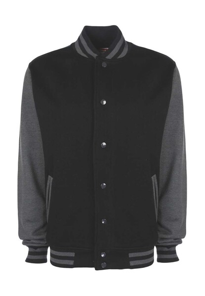 Varsity Jacket - Black / Charcoal / XS