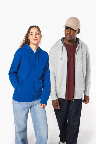 Full Zip Hooded Sweatshirt - Light Royal Blue / M