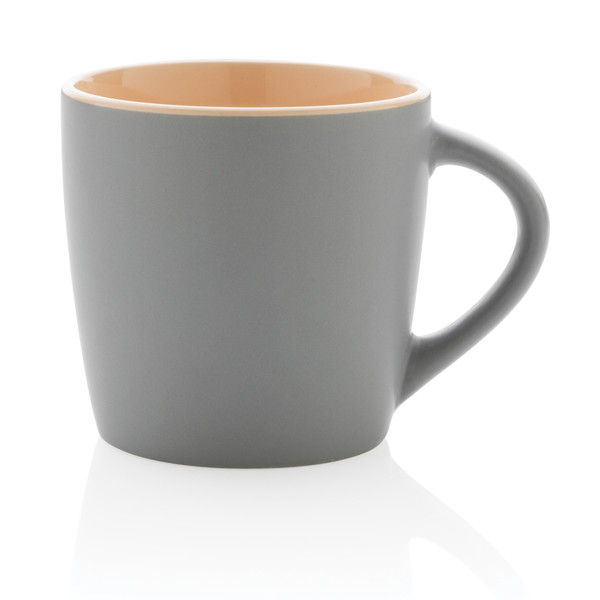 Keramický hrnek s barevným vnitřkem 300ml - Hnědá / Šedá