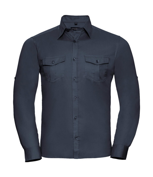 Roll Sleeve Shirt Long Sleeve - White / M
