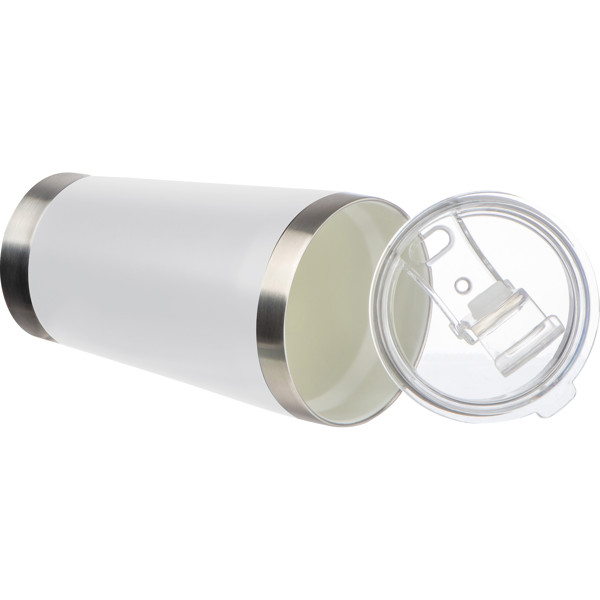 KORNEL Kerámia bevonatú  termoszbögre, 500ml - White