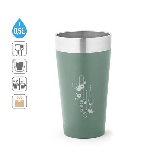 GRACE. Termalna čaša od nehrđajućeg čelika 540 mL - Crna