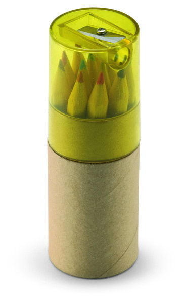 Tube 12 crayons de couleur K Lambut - Jaune Transparent