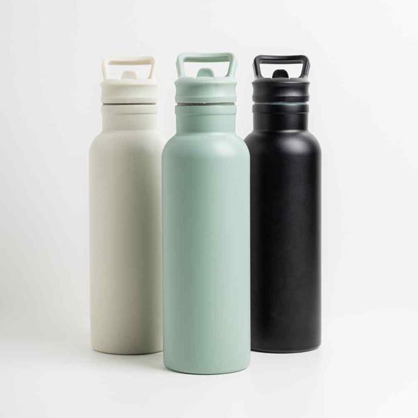 Garrafa Térmica 500 Ml, Com Palhinha - Preto