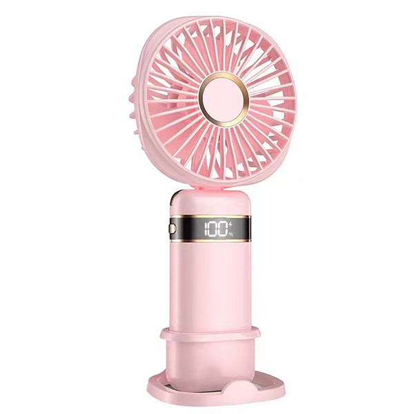 Mini fan with LED display - WHITE