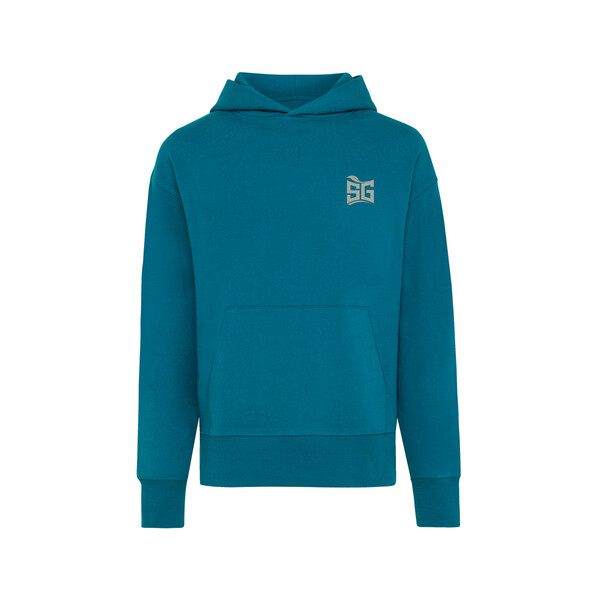Mikina s kapucí IQONIQ Yoho relaxed fit z recykl. bavlny - Dark Teal / XXS