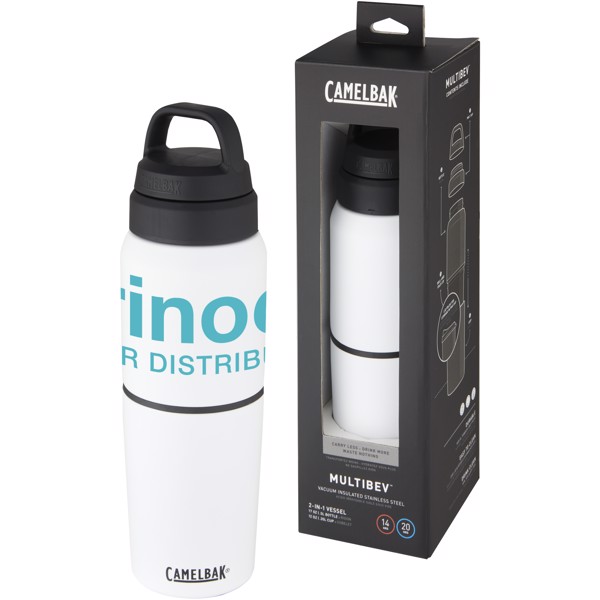 Garrafa de 500 ml de aço inoxidável com isolamento a vácuo e copo de 350 ml "MultiBev"