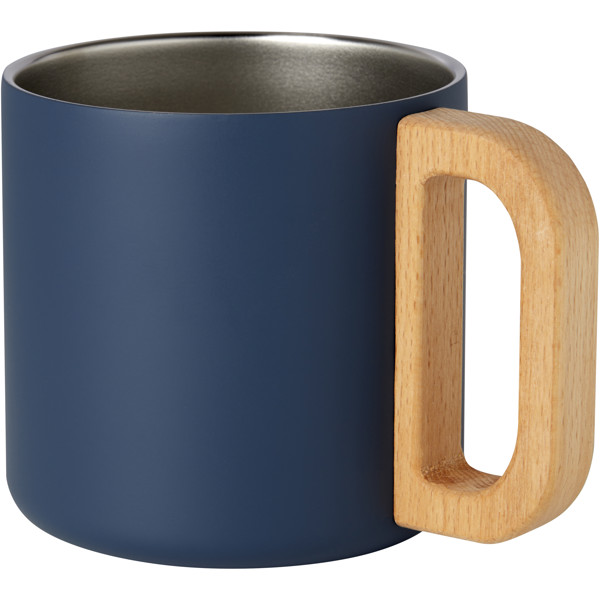 Tasse Bjorn de 360 ml en acier inoxydable recyclé certifiée RCS avec isolation sous vide et couche de cuivre - Bleu foncé