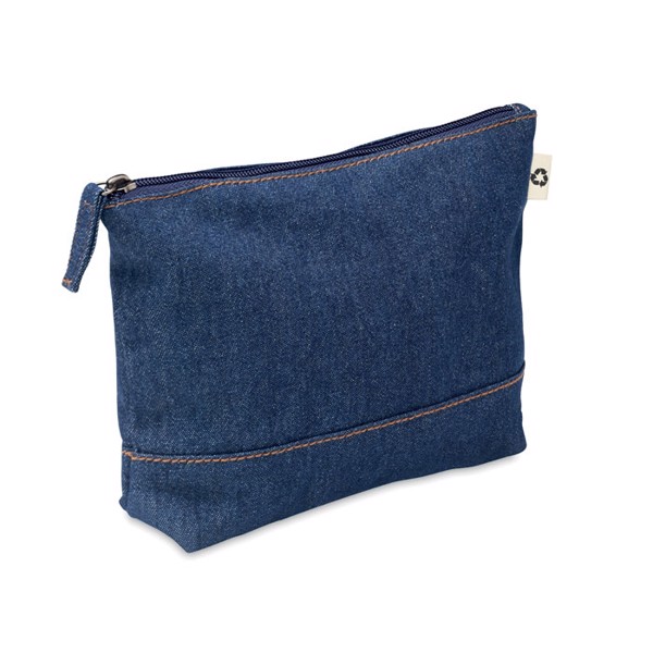 Recycled denim cosmetic pouch Style Pouch