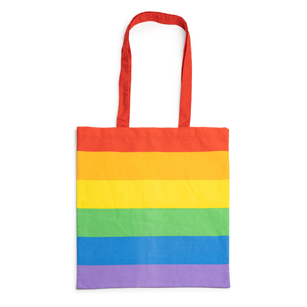 Bolsa de algodón personalizada multicolor con asas largas
