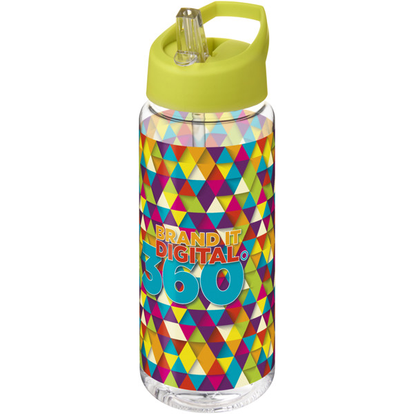 Bouteille de sport H2O Active® Octave Tritan™ de 600 ml avec couvercle à bec verseur - Translucide / Citron vert