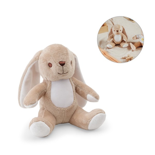 BUGS. Polyester plush toy in the shape of a rabbit, with its own fabric for customization