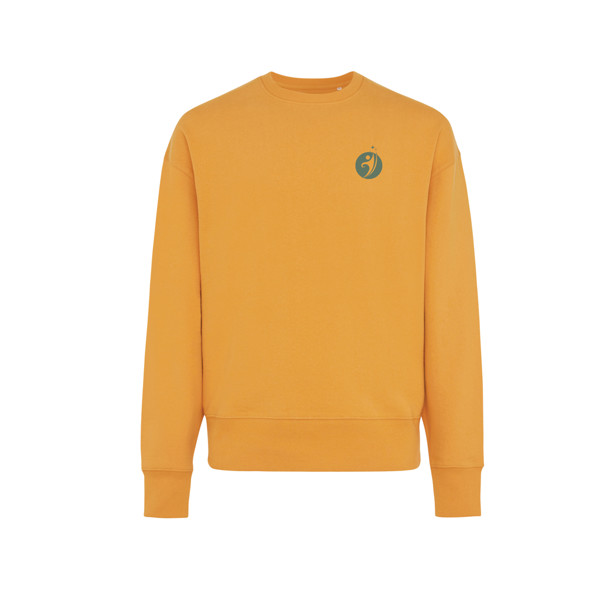 Iqoniq Kruger Relax-Rundhals-Sweater aus recycelt. Baumwolle - Sundial Orange / L