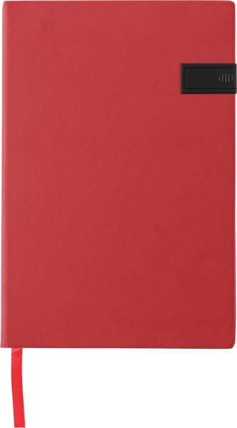 Bloco PU com drive USB Lex - vermelho