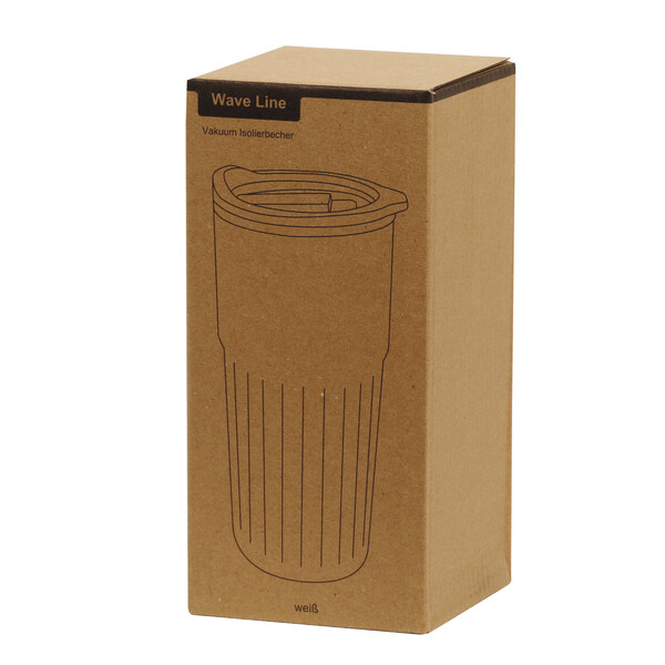 Vacuum Drink Mug Wave Line - White
