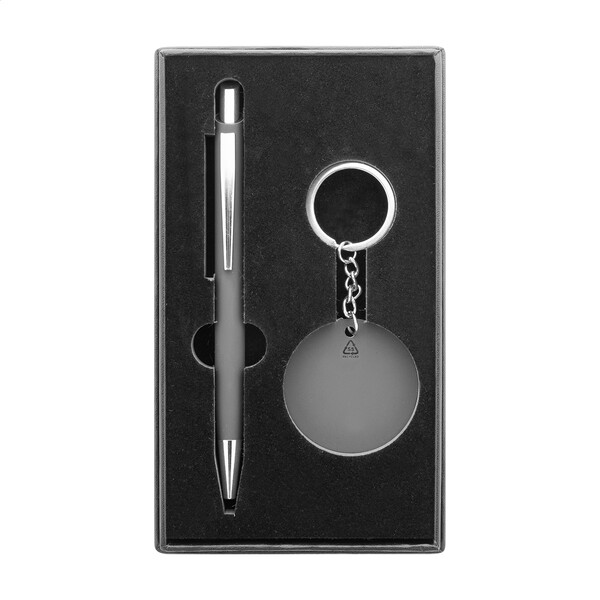 Pen And Keyring Set Miroset - Dark Grey