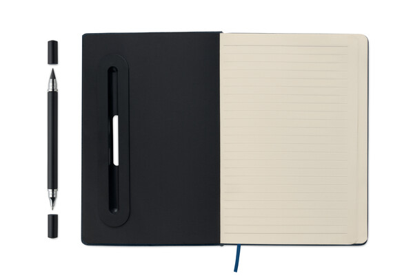 Cahier A5 support de téléphone Rinbook - Bleu Marine