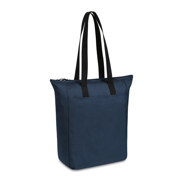 Sac tote avec fermeture à zip en rPET AWARE™ Renew - Bleu Marine