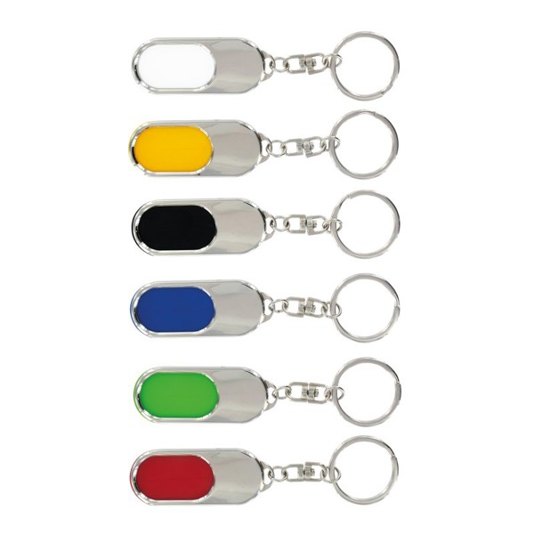 METAL KEYRING + PLASTIC INSERT - Blanc / 