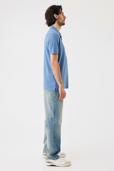 Polo tričko IQONIQ Yosemite z recykl. bavlny - Moon Blue / XL
